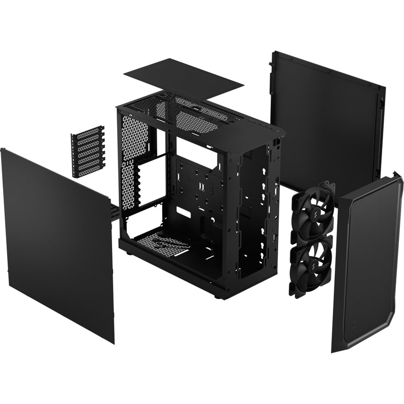 Afbeelding laden in galerijviewer, Fractal design focus 2 black solid midi tower behuizing (zwart | 2x usb-a)
