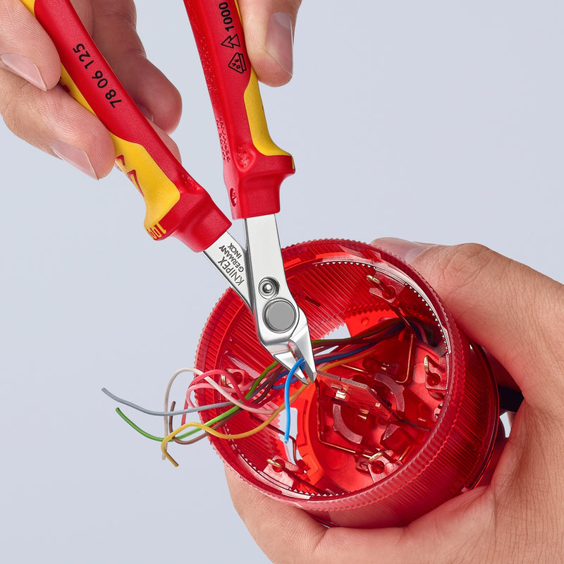 Afbeelding laden in galerijviewer, Knipex electronic super knips® vde 78 06 125 elektronica-tang (rood geel)
