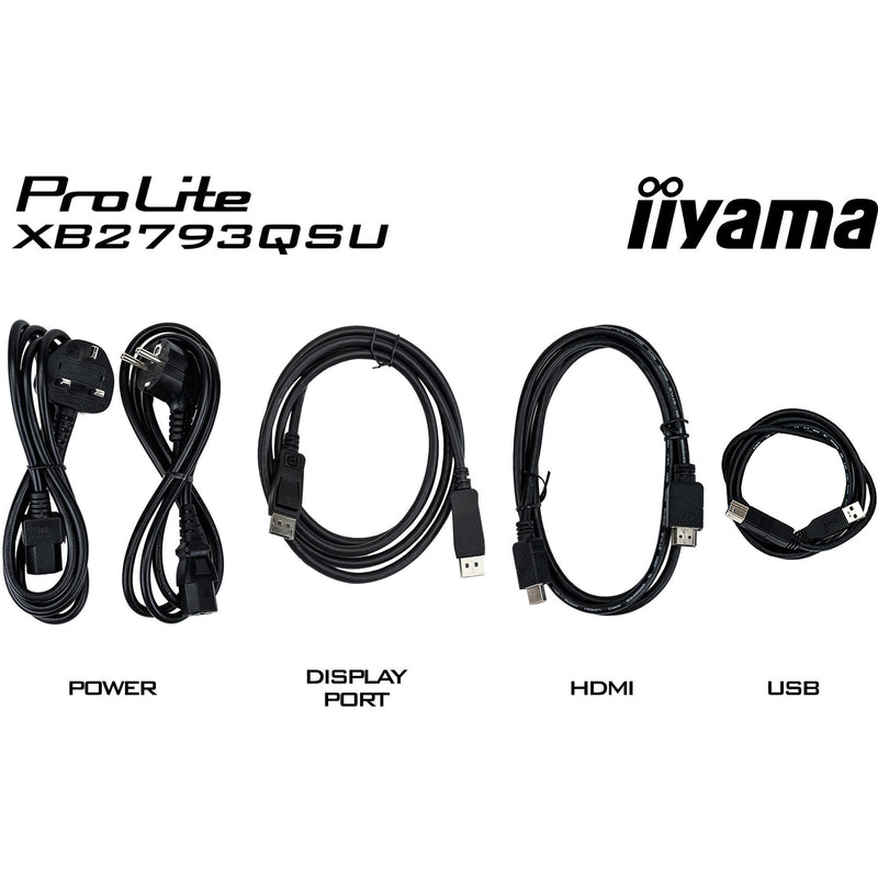 Afbeelding laden in galerijviewer, Iiyama prolite xb2793qsu-b1 27 monitor (zwart (mat), hdmi, displayport, usb, audio)

