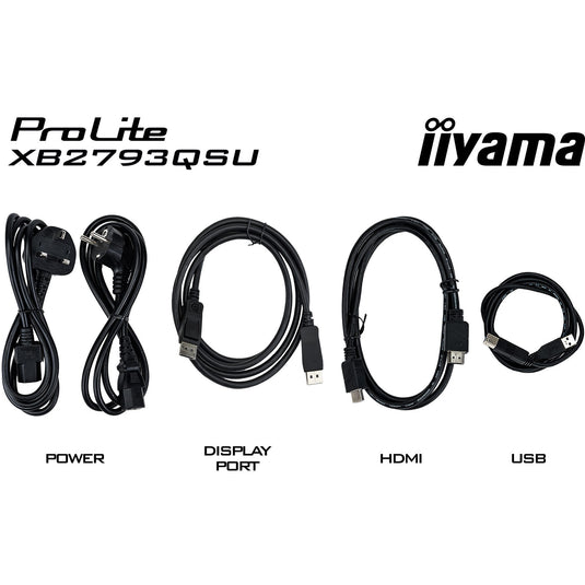 Iiyama prolite xb2793qsu-b1 27 monitor (zwart (mat), hdmi, displayport, usb, audio)