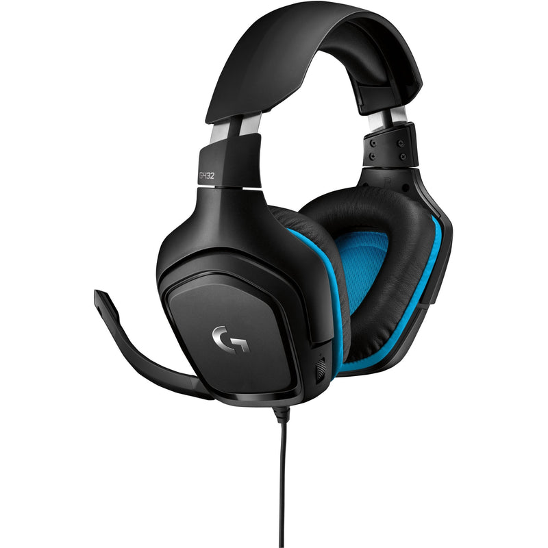 Afbeelding laden in galerijviewer, Logitech g432 7.1 surround sound wired over-ear gaming headset (zwart blauw, pc, playstation 4, playstation 5, xbox one, xbox series x|s, nintendo switch)
