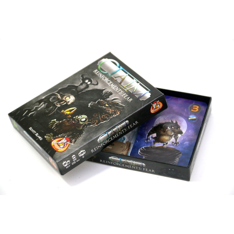 Afbeelding laden in galerijviewer, White goblin games claim reinforcements: fear kaartspel (nederlands, uitbreiding, 2 spelers, 25 minuten, vanaf 10 jaar)
