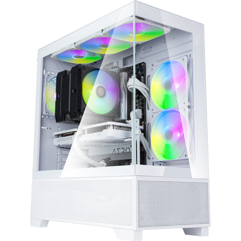 Afbeelding laden in galerijviewer, Silverstone lucid 05 mini tower behuizing (wit | 2x usb-a | 1x usb-c | rgb | tempered glass)
