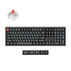Keychron v6w-d1 8k qmk wired custom mechanical keyboard (zwart, us lay-out (qwerty), super red, 100%, rgb leds, double-shot pbt, hot swap, 8k, knop)