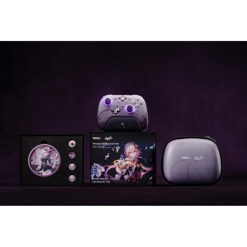 Afbeelding laden in galerijviewer, 8bitdo ultimate 2 wireless controller - honkai: star rail - evernight (lichtpaars, 2.4 ghz bluetooth, usb, pc)
