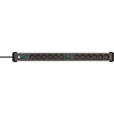 Brennenstuhl premium-alu-line stekkerdoos 12-voudig stekkerdoos (zwart zilver)
