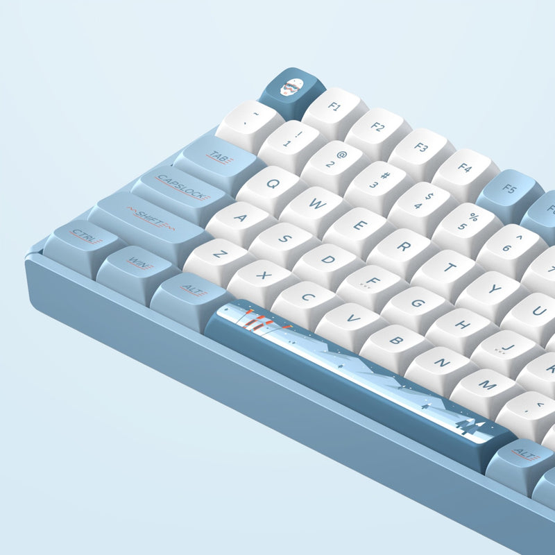 Afbeelding laden in galerijviewer, Iqunix f97 wintertide wireless mechanical keyboard (lichtblauw, us lay-out (qwerty), cherry mx brown, 96%, rgb leds, hot-swappable, pbt, 2.4ghz | bluetooth 5.1 | usb-c)
