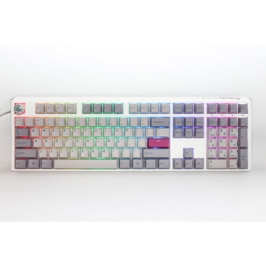 Ducky one 3 mist grey rgb mechanisch toetsenbord (lichtgrijs, us lay-out (qwerty), cherry mx red, 100%, rgb led, double-shot pbt, hot-swappable, quack mechanics)