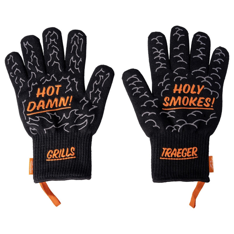 Afbeelding laden in galerijviewer, Traeger bbq mitts handschoen (zwart, hittebestendig tot 275 °c)
