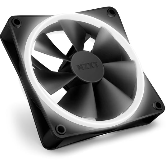 Nzxt f120 rgb duo case fans (zwart, 3 stuks, 120 x 120 x 25 mm, pwm, incl. controller)