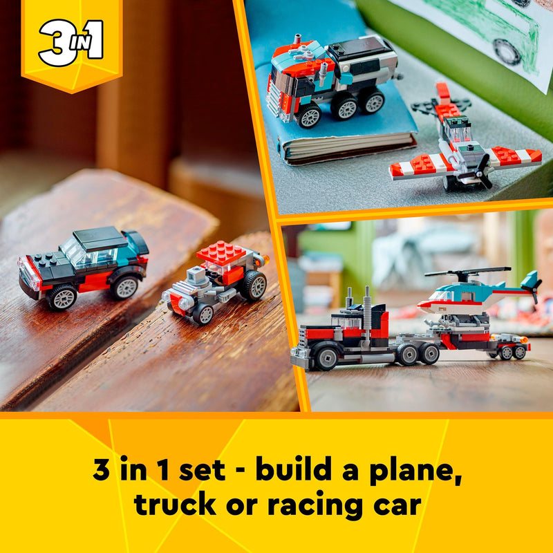 Afbeelding laden in galerijviewer, Lego creator 31146 truck met helikopter
