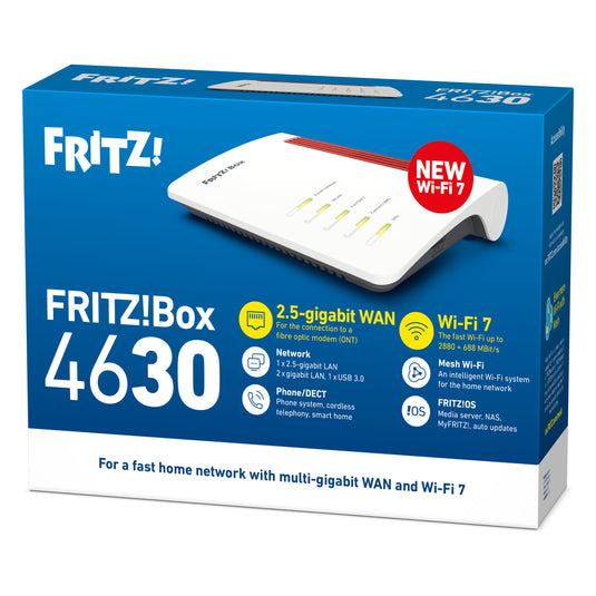 Fritz! box 4630 edition international router (wit rood, mesh wi-fi, 2.5 gbit s)