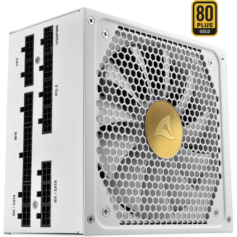 Afbeelding laden in galerijviewer, Sharkoon rebel p30 gold white modulaire 1000 watt voeding (wit, 1x 12vhpwr, 4x pcie)

