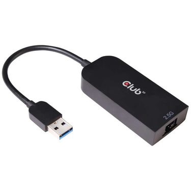 Club 3d usb-a 3.2 gen1 > rj-45 2.5gbps adapter (zwart, 0,16 meter)