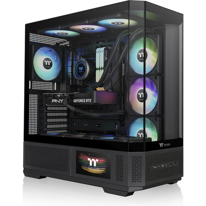 Afbeelding laden in galerijviewer, Thermaltake view 370 tg argb midi tower behuizing (zwart | 2x usb-a | 1x usb-c | rgb | tempered glass)
