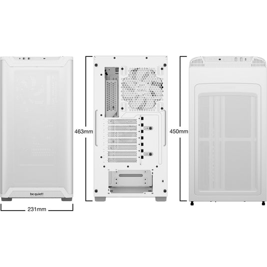 Be quiet! pure base 501 airflow midi tower behuizing (wit | 2x usb-a | 1x usb-c)