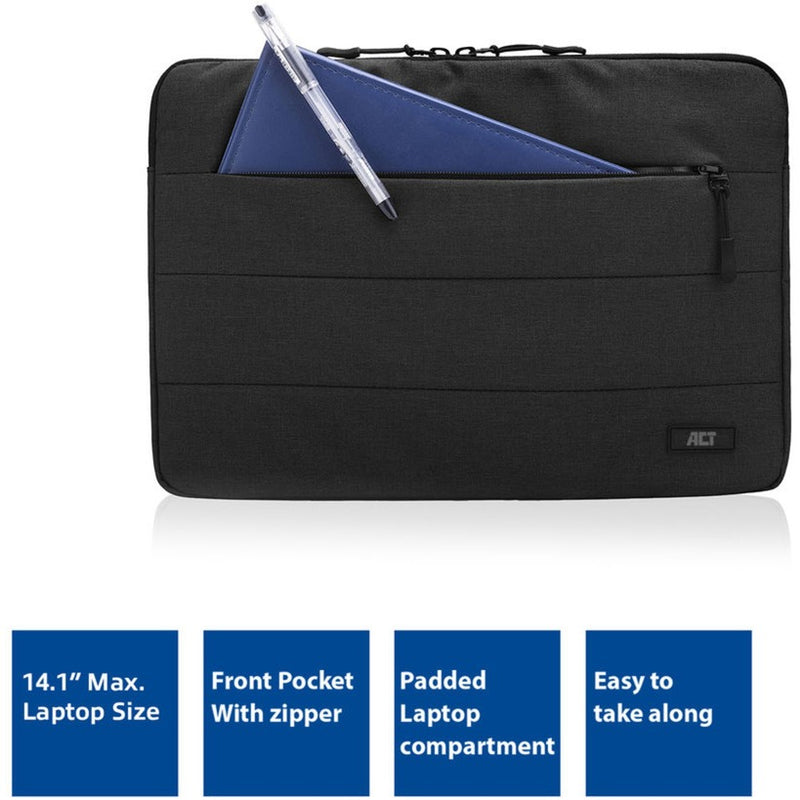 Afbeelding laden in galerijviewer, Act connectivity city laptop sleeve 14,1 (zwart)
