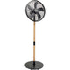 Bestron dfs45wb design statiefventilator (zwart houtkleur, ø 45 cm | stijlvol hout desgin)