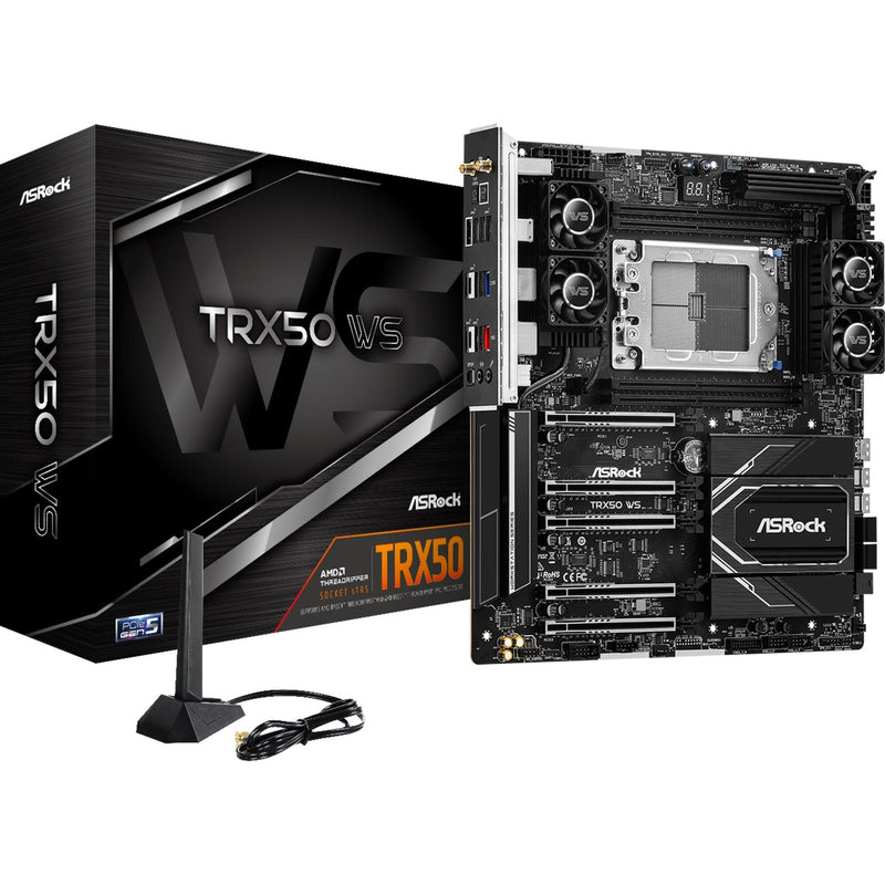 Afbeelding laden in galerijviewer, Asrock trx50 ws socket str5 moederbord (zwart, raid, 2,5gb-lan, wlan, bt, sound, atx)
