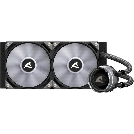Sharkoon s80 rgb waterkoeling (zwart, 4-pins pwm fan-connector)