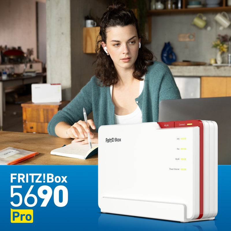 Afbeelding laden in galerijviewer, Fritz! box 5690 pro edition international router (wit rood, mesh wi-fi)

