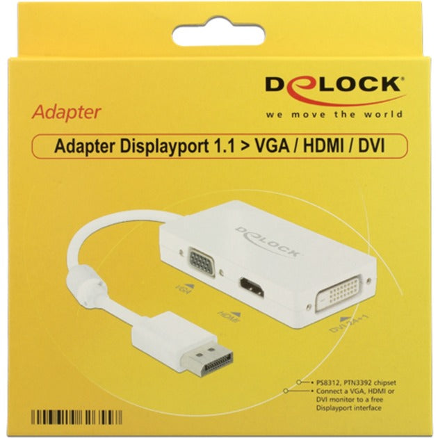 Afbeelding laden in galerijviewer, Delock displayport > vga hdmi dvi adapter (wit, 0,16 meter)

