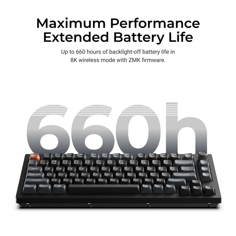 Afbeelding laden in galerijviewer, Keychron v1 ultra 8k wireless custom mechanical keyboard (zwart, us lay-out (qwerty), silk pom banana, 75%, rgb, hot swap, 2.4 ghz | bluetooth 5.3 | usb-c)
