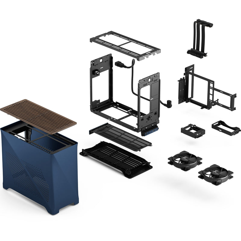 Afbeelding laden in galerijviewer, Fractal design era 2 midnight blue mini tower behuizing (donkerblauw | 2x usb-a | 1x usb-c)
