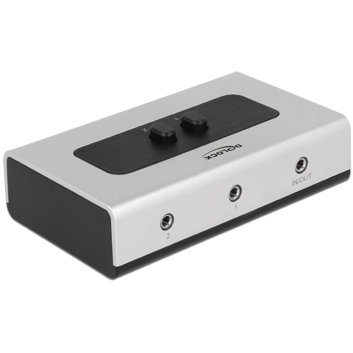 Afbeelding laden in galerijviewer, Delock switch stereo jack 3.5 mm 2 port manual bidirectional (grijs zwart)
