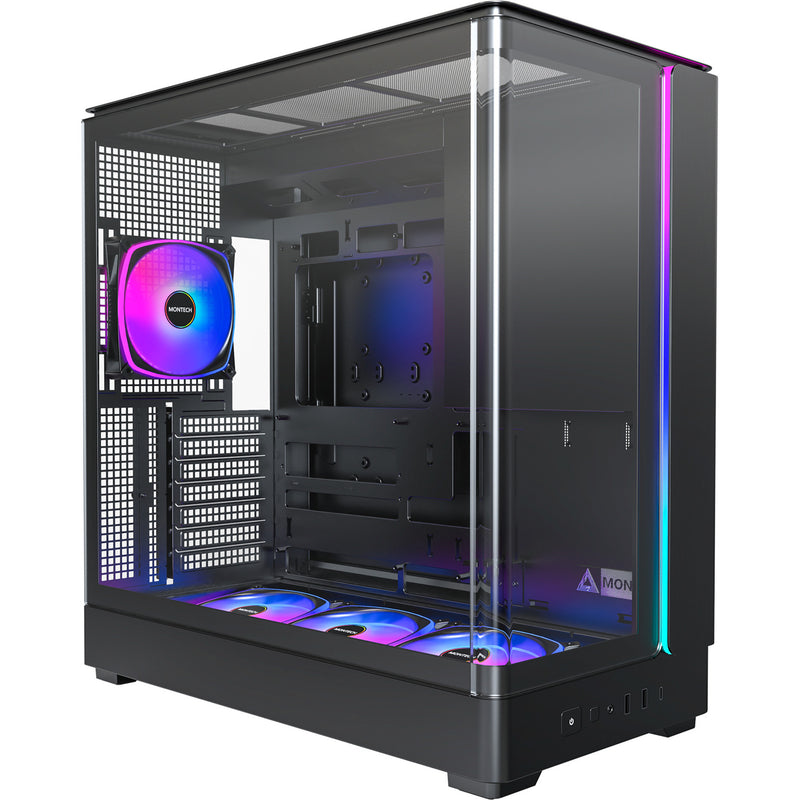 Afbeelding laden in galerijviewer, Montech king 45 pro midi tower behuizing (zwart | 2x usb-a | 1x usb-c | rgb | window)

