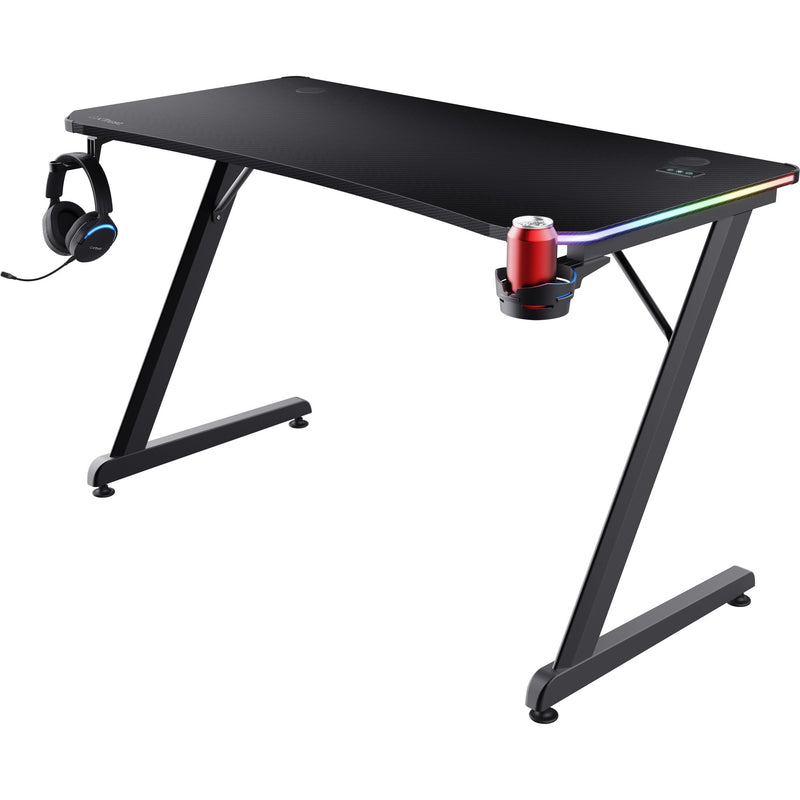 Afbeelding laden in galerijviewer, Trust gxt 709 luminus rgb-gamingbureau gaming desk (zwart)
