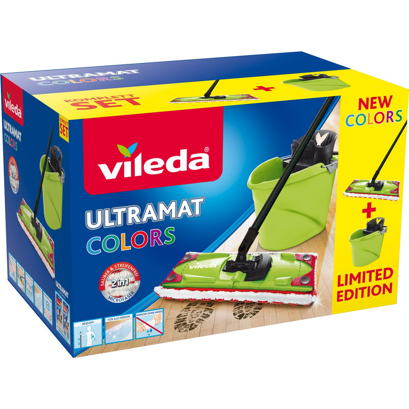 Afbeelding laden in galerijviewer, Vileda ultramat colors 2in1 complete set vloerwisser (groen zwart)
