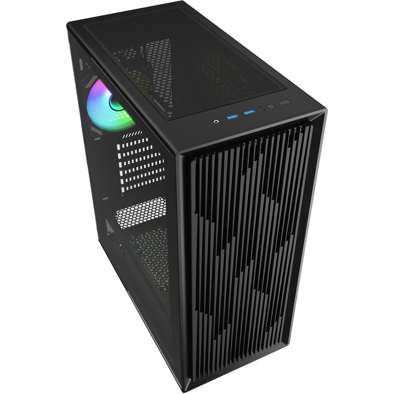 Afbeelding laden in galerijviewer, Sharkoon vk2 rgb midi tower behuizing (zwart | 2x usb-a | rgb | tempered glass)
