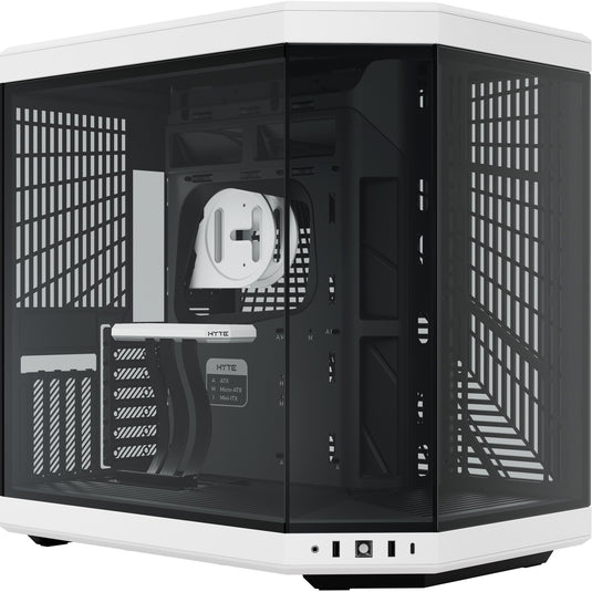 Hyte y70 midi tower behuizing (zwart wit | 2x usb-a | 1x usb-c | tempered glass)