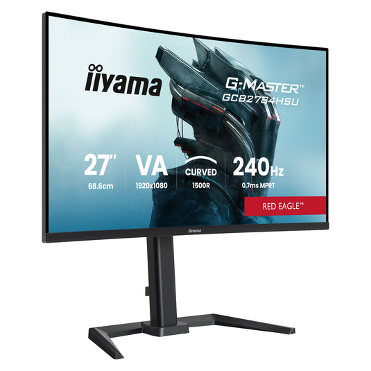 Iiyama g-master red eagle gcb2784hsu-b1 27 curved gaming monitor (zwart, 2x hdmi, displayport, 2x usb, 240 hz)