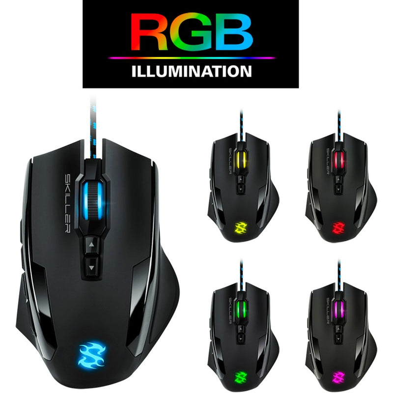 Afbeelding laden in galerijviewer, Sharkoon skiller sgm1 rgb gaming muis (zwart, 10.800 dpi, rgb leds)
