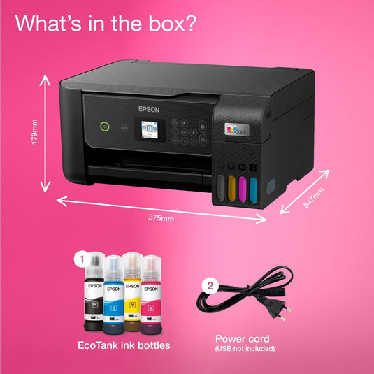 Epson ecotank et-2871 a4 multifunctionele wi-fi-printer met inkttank all-in-one inkjetprinter (zwart, scannen, kopiëren, wi-fi, inclusief tot 3 jaar inkt)