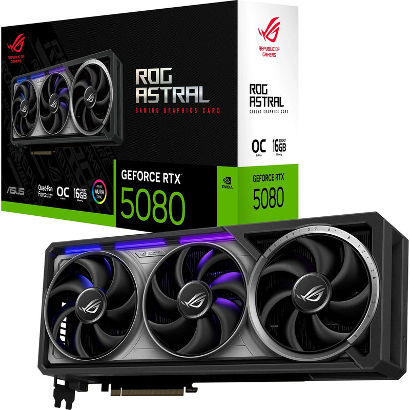 Afbeelding laden in galerijviewer, Asus rog astral geforce rtx 5080 oc grafische kaart (3x displayport, 2x hdmi 2.1, dlss 4)
