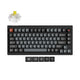 Keychron v1w-d4 8k qmk wired custom mechanical keyboard (zwart, us lay-out (qwerty), super banana, 75%, rgb leds, double-shot pbt, hot swap, 8k, knop)
