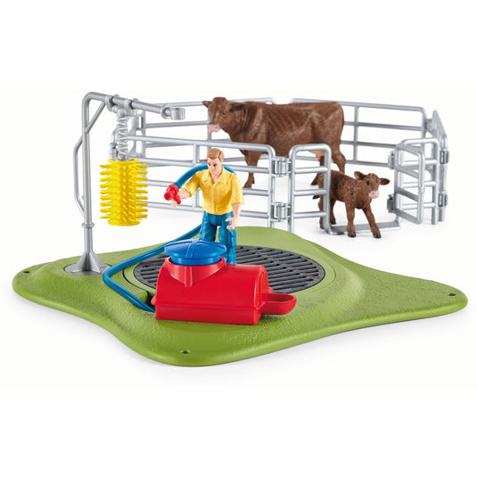 Schleich farm world - koe wasstation speelfiguur