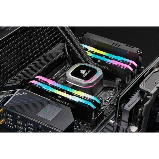 Corsair vengeance rgb pro sl 32 gb ddr4-3200 (2x 16 gb) werkgeheugen (zwart, cmh32gx4m2z3200c16, xmp 2.0)