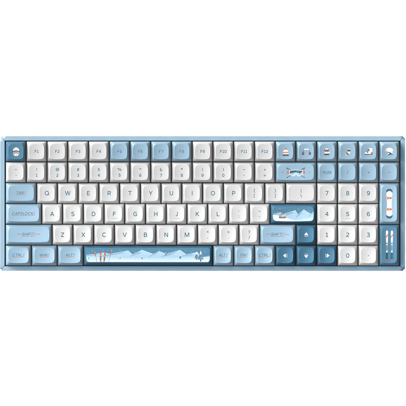 Afbeelding laden in galerijviewer, Iqunix f97 wintertide wireless mechanical keyboard (lichtblauw, us lay-out (qwerty), cherry mx brown, 96%, rgb leds, hot-swappable, pbt, 2.4ghz | bluetooth 5.1 | usb-c)
