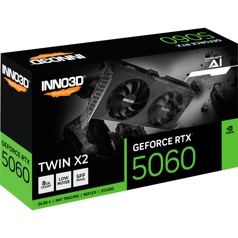 Afbeelding laden in galerijviewer, Inno3d geforce rtx 5060 twin x2 8gb grafische kaart (dlss 4, 3x displayport, 1x hdmi 2.1)
