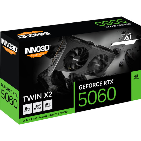 Inno3d geforce rtx 5060 twin x2 8gb grafische kaart (dlss 4, 3x displayport, 1x hdmi 2.1)