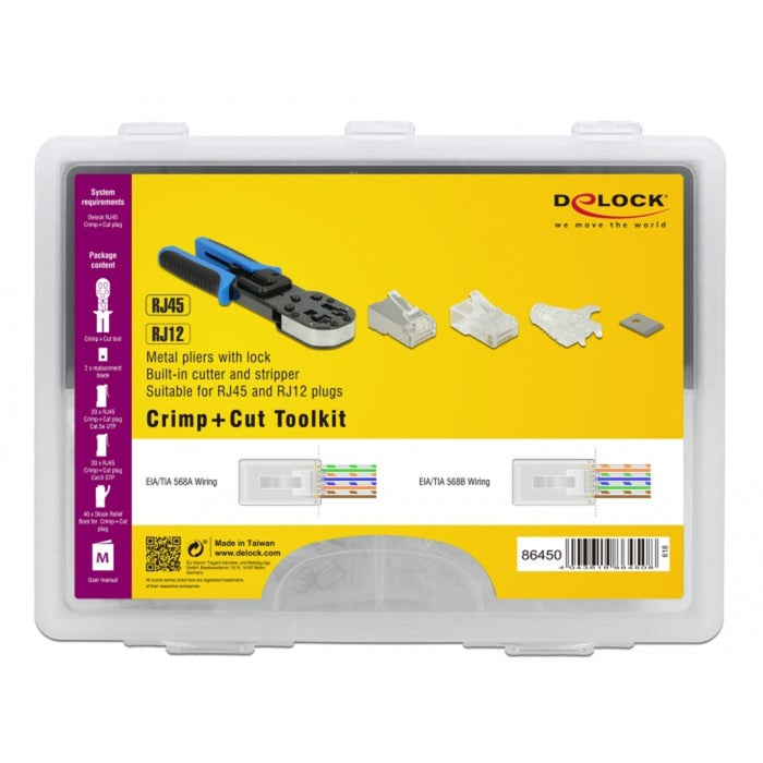 Afbeelding laden in galerijviewer, Delock rj45 crimp + cut set krimptang (zwart blauw)
