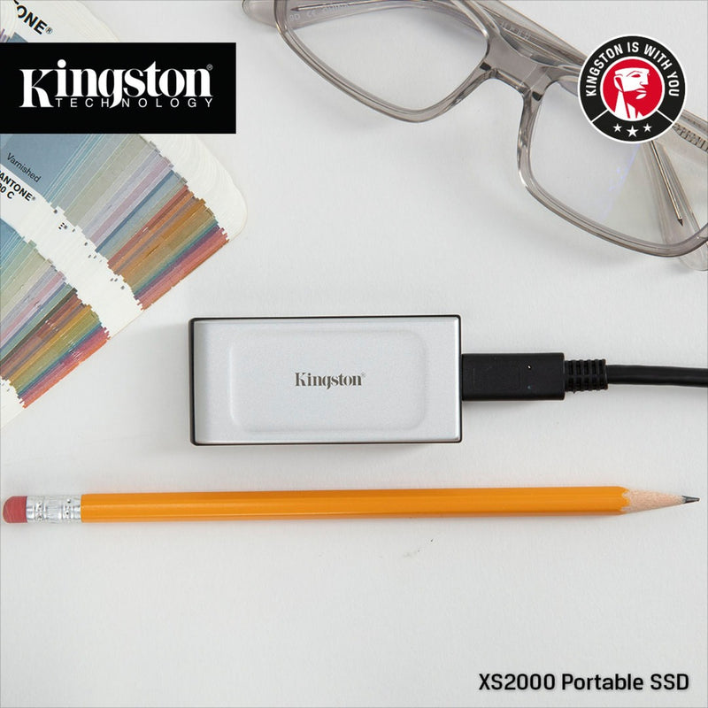 Afbeelding laden in galerijviewer, Kingston xs2000 portable 4 tb externe ssd (zilver zwart, sxs2000 2000g, usb-c 3.2 (20 gbit s))
