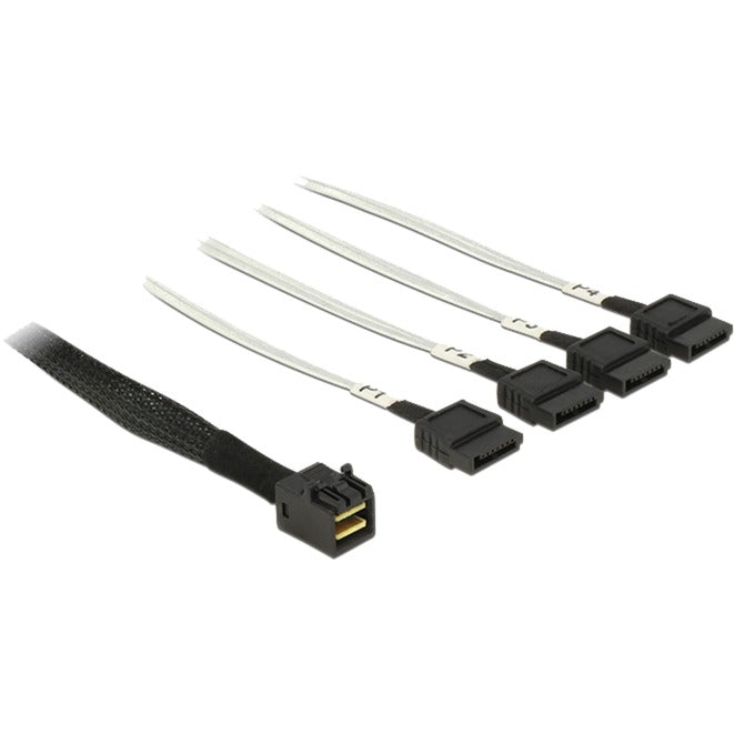 Afbeelding laden in galerijviewer, Delock mini sas hd sff-8643 naar 4x sata 7-pin kabel (zwart, 0,5 meter)
