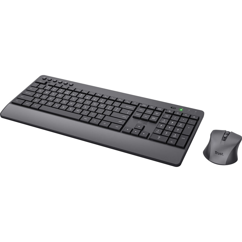 Afbeelding laden in galerijviewer, Trust trezo comfort draadloze toetsenbord- en muisset desktopset (zwart, us lay-out (qwerty), 100%)
