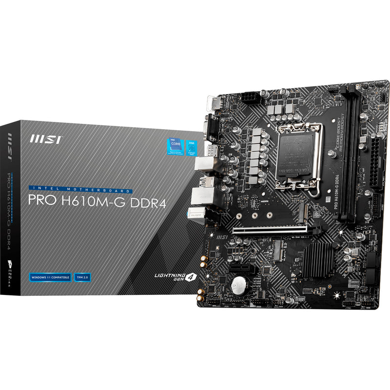 Afbeelding laden in galerijviewer, Msi pro h610m-g ddr4 socket 1700 moederbord (gb-lan, sound, µatx)
