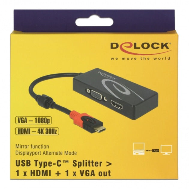 Afbeelding laden in galerijviewer, Delock usb-c > hdmi vga adapter (zwart, 0,2 meter)
